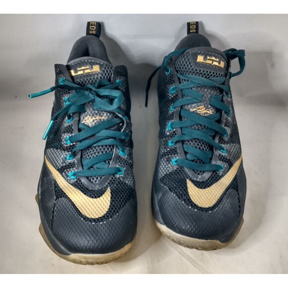 Nike LeBron James 12 XII Low “Black Green Metallic Gold” US men's 11  724557-070 - Picture 4 of 14